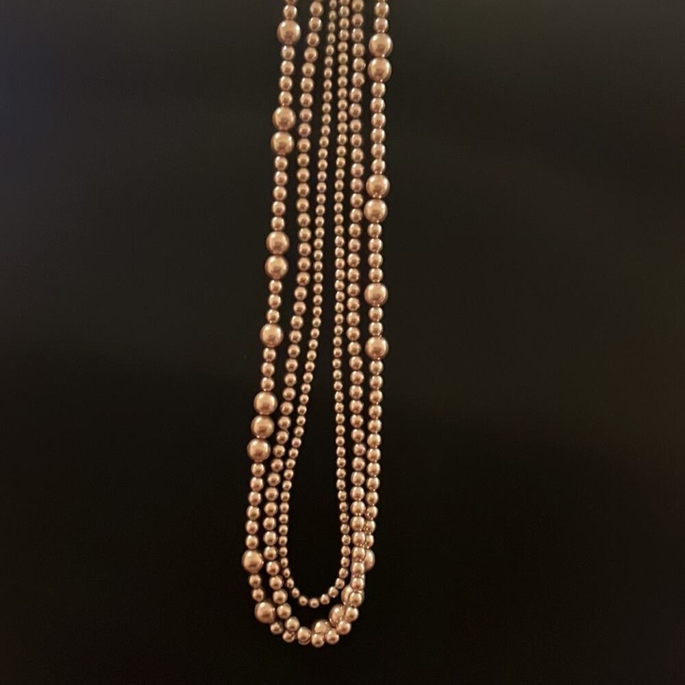 J CREW / CREWCUTS | 3 Strand Brown Faux Pearl Necklace